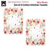 Ashdene Set of 2 Springtime Soiree Cotton Kitchen Tea Towels 50 x 70 cm V442-LDE-TEAT-SETOF2SPRINGTIMESOIREE-MULTI-RE