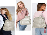 Grey Fashionable Large-Capacity Women's Backpack - Waterproof, Durable, High-Quality PU Leather V1265-263-GREY2