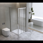 40mm Adjustable Contemporary Corner Sliding Chrome Shower Screen 86x101cm V63-848841