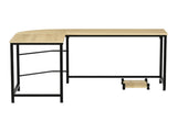 Artiss Computer Desk L-Shape CPU Stand Oak 147CM MET-DESK-L-003-OAK