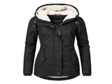Waterproof Warm Winter Jacket with Hood, Thick Fleece Lined Cotton Jacket for Women - yujia Black V1237-ZY-203-3948