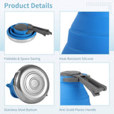 1.5L Collapsible Silicone Kettle, Portable Camping Kettle, Folding Travel Tea Kettle for Gas, V1369-AZ3-W-08729