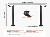 Handrails for Outdoor Steps, 2-3 Step Adjustable Height, Carbon Steel Transitional Handrail with V952-BPSLZFSHS23BVBIXQ001V0