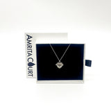 Gift Box - Love Heart White Gold Aroma Necklace Purify Oil Blend V760-GBAJ - 40
