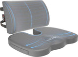 Orthopedic Seat Cushion - Memory Foam Lumbar Support for Office Chair & Car V1263-JX-3597