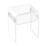 Acrylic Side Table, 2 Tiers Clear Bedside Table with Storage Shelf, Modern Rectangle Acrylic End V952-YKLZYCXXBZCZVRCD6001V0
