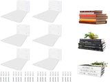 Invisible Floating Bookshelf - Modern White Wall Mount Metal Shelves for Room, Bedroom Bookcase, V1259-DP01-A-3157