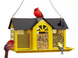 Charming House-Shaped Hanging Bird Feeder - Durable Metal Design for Wild Birds V888-ELOSUNG25688