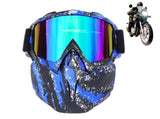 Outdoor Sport Goggles Ski Snowmobile Face Mask with Sun Glasses - Blue and Black V1308-DSZKI-97-2
