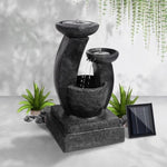 Gardeon Solar Water Feature Cascading Fountain 3-Tier Mushroom LED Light 70CM FOUNT-MUSHROOM-BLUE