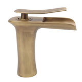 Bathroom Sink Faucet Antique Single Span Brass Waterfall Under Counter Basin Mixer Tap for Cold and V1294-YM0626-3112220096011