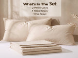 Giselle Queen Sheet Set 150 GSM Anti-pilling Micro Flannel, Fast Drying Lightweight 4 Piece, 40CM SHEETSETS-FLA-CW-Q
