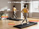 Everfit 3 in 1 Walking Pad Treadmill 12% Incline Under Desk Treadmills for Home Gym With 40cm Wide TMILL-400-2INC-BK