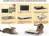 Multi-Functional Cat Claw Care Enrichment Box Durable Wood Scratcher & Interactive Puzzle for V1188-MS-525-001