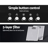 Devanti 600mm Range Hood 60cm Rangehood Black RH-D-A17-60-BK