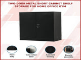 Two-Door Metal Short Cabinet Shelf Storage for Home Office Gym V63-844401
