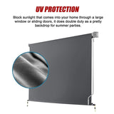 Retractable Straight Drop Roll Down Awning Garden Patio Screen 2.1X2.5M V63-842931