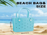 Waterproof Hexagon Mesh Beach Bag Large Capacity Travel Storage Tote for Swimwear Towel Sunglasses V1258-BAG-HS04-M-LBL
