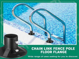 2 Pack Chain Link Post 2'' Floor Flange Heavy Duty Round Post Base Bracket Fits V1258-DP02-C-2863