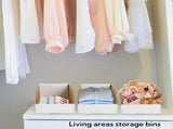 35 Pack Cardboard Storage, 12" x 6" 4.5" Corrugated Open Top Box, White Pantry Shelf Organizer V1259-DP01-A-912