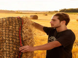 Round Bale Hay Net, 1.8 x 1.8 x 1.8 m, 38.1 x 38.1 mm Holes, PE Material, Knotless Design, with Zip V952-MGCWXWYWJW669QY4O001V0