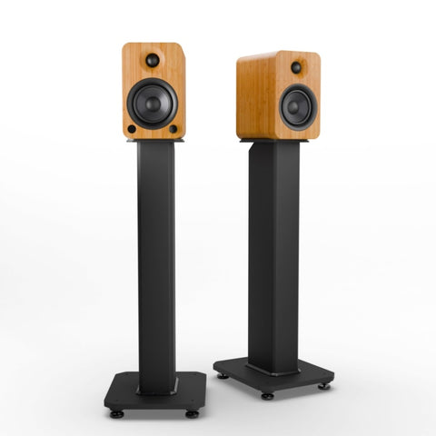 Kanto YU4 140W Powered Bookshelf Speakers with Bluetooth and Phono Preamp - Pair, Bamboo with SX26 V398-KO-YU4BAMBOO-SX26