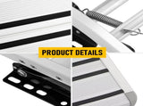 Heavy Duty Pull-Out Caravan Step Folding Aluminium RV Entry Step, Non-Slip Portable Camping Step, V1181-AT002-SL