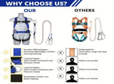 full-body safety harness, roof safety harness, shock-absorbing rope, EVA waist padding, polyester V1102-108-02022-BLU-3M