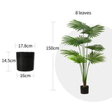 SOGA 4X 150cm Artificial Natural Green Fan Palm Tree Fake Tropical Indoor Plant Home Office Decor APLANTSKS1508X4