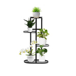 SOGA 4 Tier 5 Pots Black Metal Plant Rack Flowerpot Storage Display Stand Holder Home Garden Decor FPOTH29