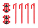 2PCS Adjustable Tent Rod Holders with 4PCS 30cm Ground Stakes, Portable Awning Canopy Pole Supports V1308-DSZKI-2306-3