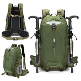 40L Green Lightweight Outdoor Hiking Backpack with Detachable Suspended Frame & Rain Cover V888-ELOSUNG55194-4