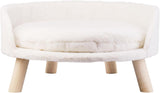 Pet Sofa Bed with Plush Cushion & Wooden Legs V767-XPET82-40CM