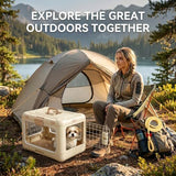 Foldable Hard Cat Carrier, Transparent Pet Crate for Cats & Small Dogs, Collapsible Travel Kennel V1107-136-47040-WHT