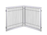 Wooden Dog Pen and Pet Gate Two-Panel Extension, White V568-GMW-5063-W