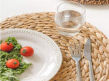 Round Woven Set of 4,Natural Water Hyacinth Weave Placemat Round Braided Large Woven V1192-AZ-W-31143