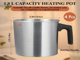 Ziliny 4 Pcs Candle Making Pouring Pot Wax Pouring Pitcher with Dripless Spout and Heat Resisting V1259-DP01-F-130