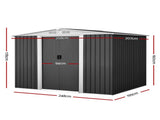 Giantz Garden Shed 2.58x2.07M Sheds Outdoor Storage Workshop Metal Shelter Sliding Door SHED-GAB-6X8-ABCD