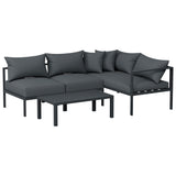 Gardeon 4 Seater Outdoor Sofa Set Aluminium Patio Furniture Setting 4PC Charcoal ALU-SOFA-AL-4PCS-CC