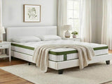 Artiss Double Bed Frame Platform White PVC Leather Hybrid Mattress Modern BFRAME-SET-NEO-XFMA-D