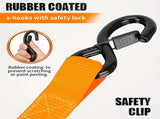 Yellow automatic webbing recovery ratchet strap, vehicle cargo strap, heavy-duty ratchet strap, V1347-804-97010