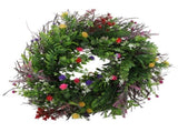 Spring Wildflowers Wreath for Front Door Dried Flower Artificial Wreath Hanging for Home Mall V1294-YM0523-10339086