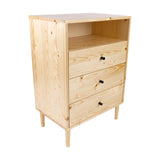 Jamie Tallboy 3 Chest of Drawers Solid Pine Wood Bed Storage Cabinet - Natural V315-VHNB-NEO-04