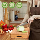 CARLA HOME Large Bamboo Cutting Board and 4 Containers with Mobile Holder gift included for Home LSB-36021