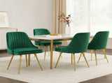 Artiss Dining Chairs Set of 4 Velvet Channel Tufted Green UPHO-D-DIN203C-VEL-GNX4