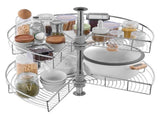 28" Kidney Shaped Chrome Corner Organizer, 360&deg Rotatble Kitchen Base Cabinet Blind Corner, 2 Tier V952-QKXBMJSNLDGGTNJRVV0