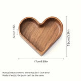 2PCS Natural Solid Wood Love-Shaped Tray, Hand-Polished Smooth & Skin-Friendly, Multi-Purpose Use. V1232-AXSNB-2JZ-001