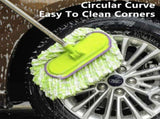 Car Wash Mop Soft Bristle Brush with Telescopic Long Pole - Adjustable Car Cleaning Tool for Auto V1366-AZ2-W-13001