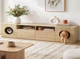 Artiss 185CM TV Unit with Cat House Storage Cabinet Pine FURNI-N-TV180-CAT-WD-AB