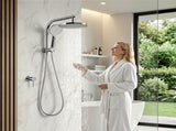 Cefito 9'' Rain Shower Head Set Handheld Round High Pressure Mixer Tap Chrome SHOWER-A1-RO-9-SI-MIXER-RO